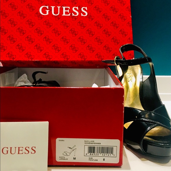 Guess Black Patent Leather Open Toe high heel - Picture 5 of 6